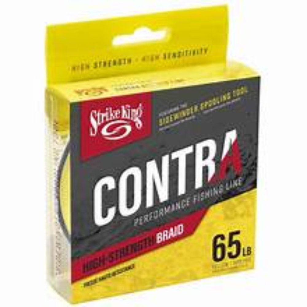 Strike King Contra Performance Braided Fishing Line - 65lb, Yellow, 150yds NEW